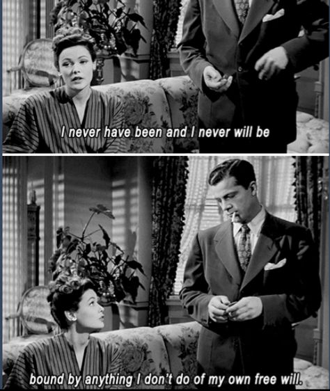 Gene Tierney and Dana Andrews in Laura (1944) Old Movie Quotes, Classic Film Quotes, Laura Movie, Laura 1944, Steve Forrest, Classic Movie Quotes, Dana Andrews, Best Movie Lines, Cinema Quotes