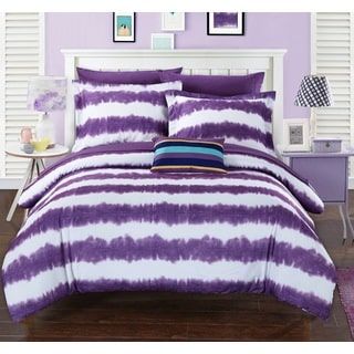 Product Pitch, Purple Comforter, Tie Dye Bedding, Chic Home Design, Purple Stuff, Purple Bedrooms, Cheap Bedding Sets, Purple Bedding, Striped Bedding