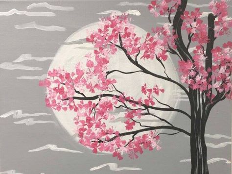 Paint a Beautiful Cherry Tree Canvas July 16th! Acrylics Ideas, Backyard Pavilion, Drawing Book, Pink Trees, Tree Canvas, Diy Canvas Art Painting, Cherry Tree, Anime Scenery Wallpaper, Diy Canvas Art