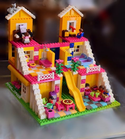 Duplo House Ideas, Lego Blocks Ideas, Duplo Lego Ideas, Duplo Building Ideas, Lego Duplo House, Lego Duplo Building Ideas, Duplo Builds, Lego Ideas To Build Easy, Lego House Ideas