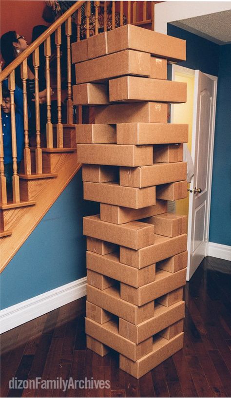 Diy Jumbo Jenga, Life Size Jenga Diy, Board Game Themed Crafts, Bible Jenga, Twist And Turns Vbs 2023 Games, Chutes And Ladders Decorations, Board Game Vbs Decorations, Game Theme Decorations, Vbs Twists And Turns Crafts