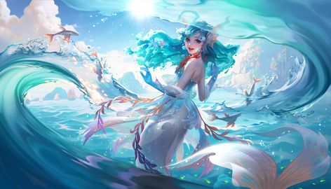 ArtStation - Doria - Honor Of Kings Mermaid Anime, Honor Of Kings, Mermaid Song, Splash Art, Best Build, Digital Painting Tutorials, Mobile Legends, 귀여운 동물, Character Concept