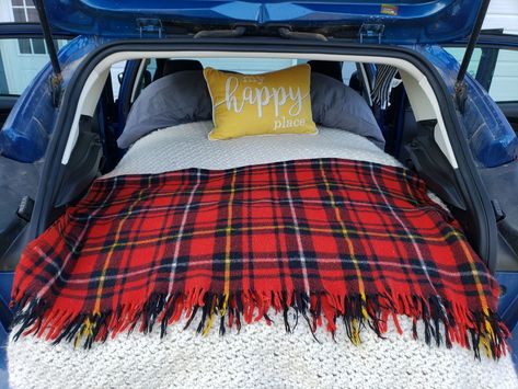 Create a custom futon for camping in your car | You've heard of #vanlife, right? Well, you don't need a van or an SUV to go camping in your car. I'll show you guys exactly how I created a futon and turned my hatchback Ford Focus (named The Great Blueberry) into the ultimate camping car! #camping #carcamping #travel #roadtrip #adventure Family Camping Hacks, Car Camping Organization, Cozy Car, Ford Focus Hatchback, Camper Maintenance, Car Tent Camping, Tent Camping Hacks, Stealth Camping, Camping Inspiration