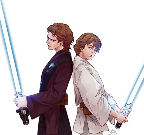 Anakin and Luke Luke And Anakin, Anakin And Luke, Star Wars Clones, Skywalker Family, Anakin Vader, Adam Hughes, Storm Troopers, Ralph Mcquarrie, Star Wars Anakin