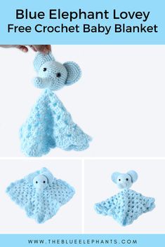 Elephant Lovey: Free Crochet Baby Blanket Pattern | Lovey Blanket Crochet Free Pattern, Crochet For Charity, Elephant Lovey Crochet, Crochet Bibs, Free Crochet Baby Blanket Pattern, Free Crochet Baby Blanket, Crochet Lovey Free Pattern, Amigurumi Inspiration, Crochet Elephant Pattern