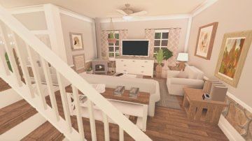 Bloxburg Living Room Ideas Preppy, Lounge Room Ideas Bloxburg, Blocksburg Layouts, Cute Bloxburg Living Room Ideas, Blocksburg Living Room Ideas, Bloxburg Lounge Ideas, Bloxburg Living Room Ideas Aesthetic, Living Room Designs Bloxburg, Blocksburg House