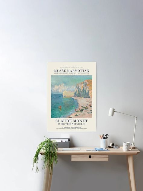 "Claude Monet - Etretat, The Beach and the Falaise d'Amont" Poster for Sale by Not a Lizard | Redbubble Monet Etretat, Claude Monet, Sale Poster, The Beach, For Sale