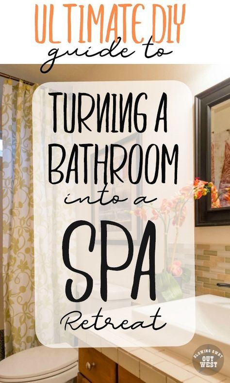 turn your bathroom into a spa Bathroom Spa Decor Ideas, Diy Spa Bathroom, Small Spa Bathroom, Bathroom Into A Spa, Spa Bathroom Decor, Spa Like Bathrooms, Spa Inspired Bathroom, Small Spa, Washroom Decor