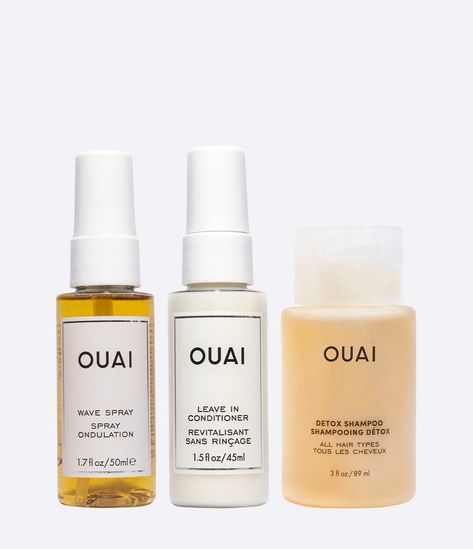 Healthy hair is as easy as 1, 2, 3. Start with a deep Detox cleanse. Hydrate & protect with Leave In Conditioner. Enhance texture with Wave Spray. Ouai Travel Size, Ouai Conditioner, Shampoo Travel Size, Wave Spray, Detox Shampoo, Primrose Oil, Vegetable Protein, Evening Primrose Oil, Acetic Acid