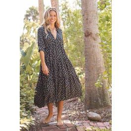 Rebecca Dress Floral Natural Life