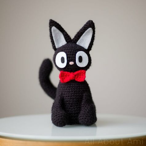 Jiji the Black Cat - All About Ami All About Ami, Sew Dress, Confection Au Crochet, Crochet Cat Pattern, Cat Amigurumi, The Black Cat, Pola Amigurumi, Kawaii Crochet, Crochet Amigurumi Free