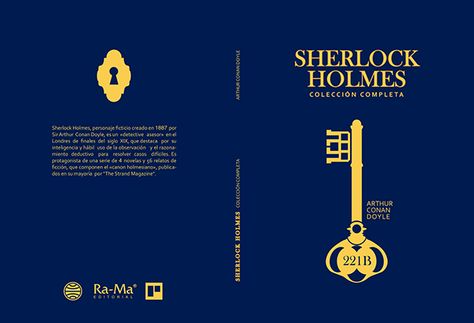 Sherlock Holmes - Book Cover on Behance Sherlock Holmes Color Palette, Sherlock Holmes Book Cover, Sherlock Holmes Books, Sherlock Holmes Book, Mini Bookshelf, Book Cover Design Template, Books Cover, Geometric Logo, Yurt