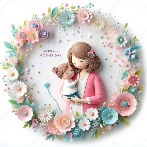 Hari Ibu Mother's Day, Happy Mothers Day Illustration, Fables For Kids, Happy Mother Day Quotes, I Love You Mom, Mothers Day Quotes, Happy Mother, God Illustrations, Happy Mothers Day