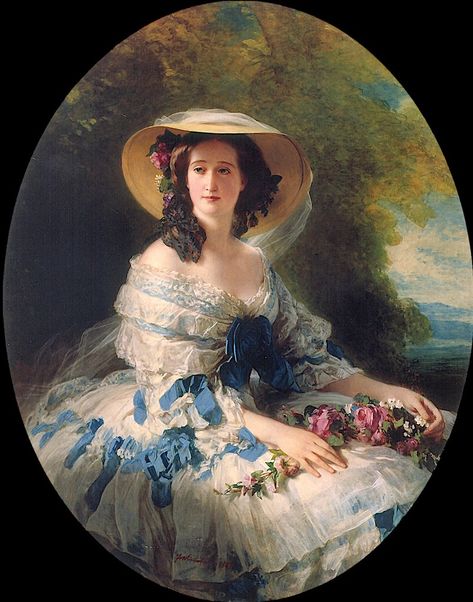 Franz Winterhalter, Franz Xavier Winterhalter, Unusual Paintings, Empress Eugenie, Franz Xaver Winterhalter, 1850s Fashion, Steampunk Festival, Antique Paintings, Royal Portraits