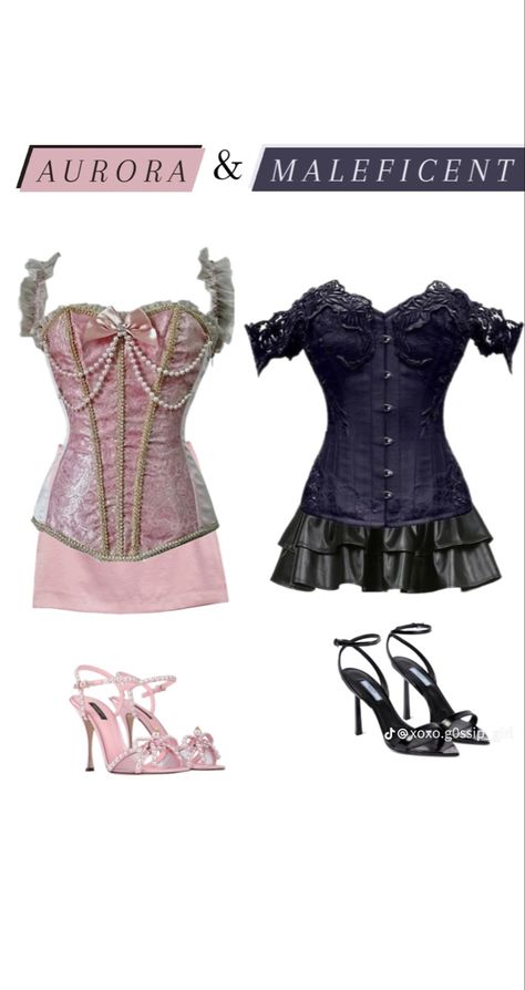 Halloween Costumes Female Diy, Duo Halloween Costumes Corset, Halloween Costumes With A Corset, Corset Halloween Costumes Ideas, Halloween Costumes With Corsets, Halloween Costumes Corset, Halloween Costume Corset, Corset Halloween Costume, Aurora Maleficent