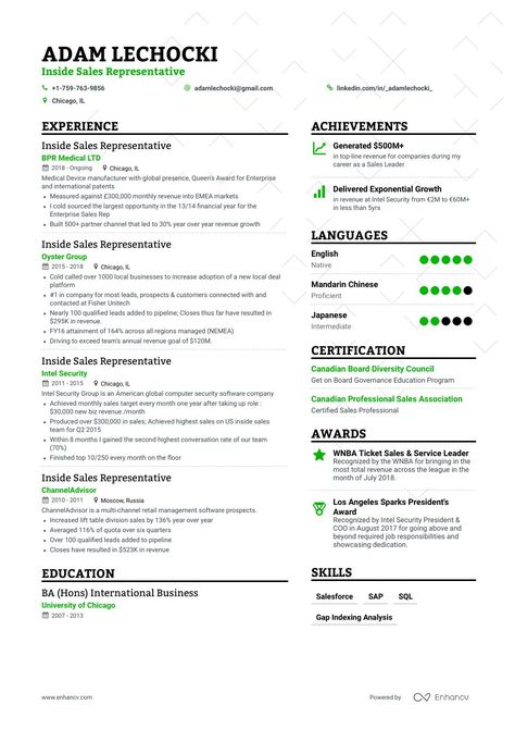 Your fortune in Inside Sales starts with a great Inside Sales Resume. Read our 2019 guide, follow our tips, and get the best Inside Sales Job you can think of. Sales Representative Resume, Professional Resignation Letter, Sales Job, Inside Sales, Sales Resume Examples, Internship Resume, Resume Ideas, Resume Format For Freshers, Job Resignation Letter