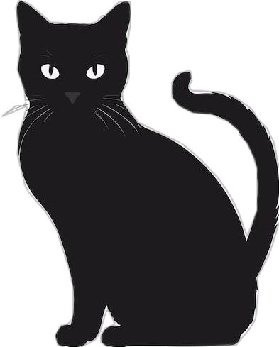 Black cat silhouette vector illustration | Premium Vector #Freepik #vector #black #flat #design #illustration Black Cat Line Art, Animated Black Cat, Black Cat Clipart, Black Cat Drawing, Black Cat Silhouette, Flat Design Illustration, Cat Clipart, Cat Silhouette, Cat Tattoo