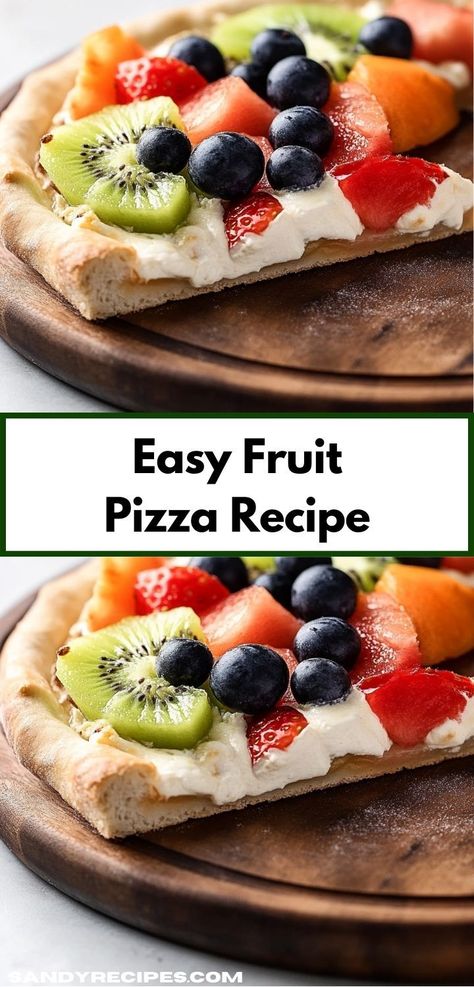 Looking for a delightful dessert idea? This fruit pizza recipe offers a refreshing twist on traditional sweets. It's simple to prepare, making it a perfect family-friendly treat for any gathering. Fall Fruit Pizza, Breakfast Fruit Pizza, Fruit Pizza Designs, Easy Fruit Pizza, Cream Cheese Sugar Cookies, Breakfast Pizza Recipe, Fall Fruit, Sugar Cookie Crust, Fruit Pizza Recipe