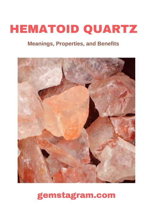 Hematoid Quartz Meaning, Quartz Benefits, Feng Shui Guide, Hematoid Quartz, Power Crystals, Crystal Stones, Rocks And Gems, Gem Stones, Rocks And Crystals