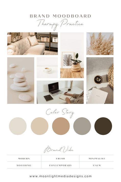 Your Therapy Practice needs a branding Mood Board For Website, Brand Color Pallete Mood Boards, Spa Color Palette Spas Colour Schemes, Massage Therapy Branding, Massage Therapist Branding, Massage Therapy Logo, Therapy Branding, Therapy Website Design, Brand Mood Board