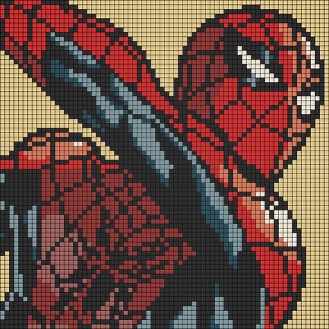 Plaid Pixel Art, Spiderman Crochet Tapestry, Marvel Crochet Blanket, Spiderman Tapestry Crochet, Spiderman Alpha Pattern, Marvel Alpha Pattern, Crochet Tapestry Alpha Pattern, Spider Man Perler Beads, Spider Man Crochet Pattern