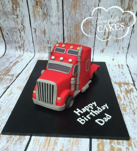 18 wheeler cake Truck Driver Cake Ideas, Truck Driver Birthday Party Ideas, Truck Driver Cake, Semi Truck Cakes, Mechanics Birthday, Truck Birthday Cakes, Truck Cakes, Happy Birthday Dad, 3rd Birthday Cakes