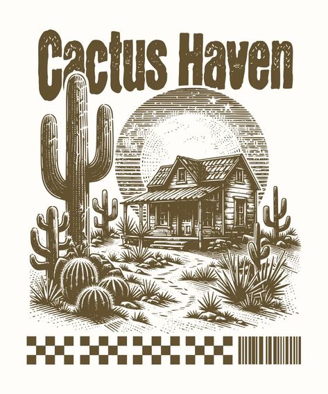 Take your T-Shirt design to the next level by using this Cactus Haven T-Shirt Design T-Shirt design template by Indah Irawan. Use this ready-to-use T-Shirt design and start designing like a Pro. Simple Artwork, T Shirt Design Template, Design Research, Coffee Branding, Harley Davidson, Print On Demand, Cactus, Shirt Designs, Tshirt Designs