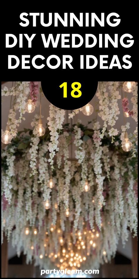 Planning your dream wedding on a budget? Look no further! Here are 18 stunning DIY wedding decor ideas that will impress your guests and make your special day unforgettable. From charming hanging flower garlands to handmade centerpieces, these creative projects will help you personalize your celebration without emptying your wallet. Fill your venue with warmth and love using beautiful decor that reflects your style and personality. Explore these impactful DIY ideas to create lasting memories on your big day! Hanging Garden Wedding Decor, Hanging Table Decor, Wedding Altar Cross, How To Make Flowers, Flower Chandelier Wedding, Inexpensive Wedding Ideas, Wedding Decor On A Budget, Wedding Chapel Decorations, Diy Confetti Cones