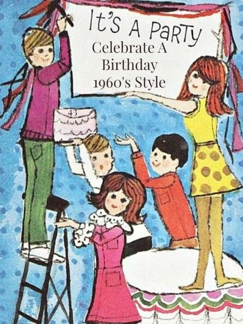 60s Party Themes, 70's Art, Mod Party, 1960s Party, Vintage Stationary, 60s Party, Groovy Art, Vintage Birthday Parties, Vintage Birthday Cards