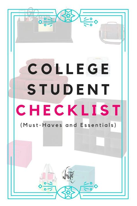 Form Essentials, College Student Essentials, Organized Study, Student Checklist, Student Essentials, Dorm Room Checklist, College Checklist, Room Checklist, College Algebra