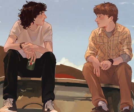 Byler Fanart, Mike Wheeler, Stranger Things Actors, Stranger Things Art, Music Playing, Stranger Things Characters, Will Byers, Stranger Things Funny, Film Serie