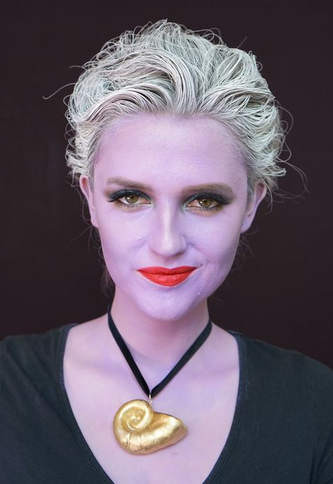 Glam Ursula Costume and Makeup Easy Ursula Makeup, Easy Ursula Makeup Looks, Simple Ursula Makeup, Pretty Ursula Costume, Ursula Costume Diy, Women’s Ursula Costume, Ursula Makeup, Stila Liquid Lipstick, Ursula Costume