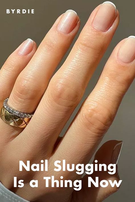 Close-up image of a well manicured hand to show the benefits of nail slugging Peeling Nails, Dry Cuticles, Weak Nails, Cuticle Care, Viral On Tiktok, Damaged Nails, Brittle Nails, How To Grow Nails, Pregnancy Health