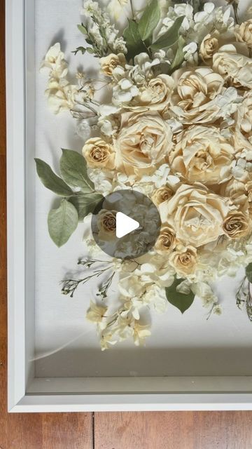 Chelsey Curley on Instagram: "I can’t even put into words how happy I am with how this piece came out. A beautiful bouquet preservation as a wall display. I stopped offering pressed and framed wedding flowers, but shadow box options are still available if you would like to keep your flowers whole. This has turned into one of my favorite pieces. Thoughts? 🤍  #preservationart #weddingflowerpreservation #weddingbouquetpreservation #weddingbouquet #wedding2025 #2024wedding #bridal #bridalshower #bridalbouquet #smallbusinessowner #mama" Bouquet Shadow Box, Wedding Bouquet Preservation, Bouquet Preservation, Wedding Frames, Beautiful Bouquet, Wall Display, I Am Happy, Shadow Box, Bridal Bouquet