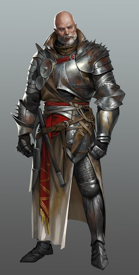 Old Knight, Npc Ideas, Old Warrior, Heroic Fantasy, Roleplay Characters, Knight Art, Dungeons And Dragons Characters, Dnd Art, Fantasy Armor