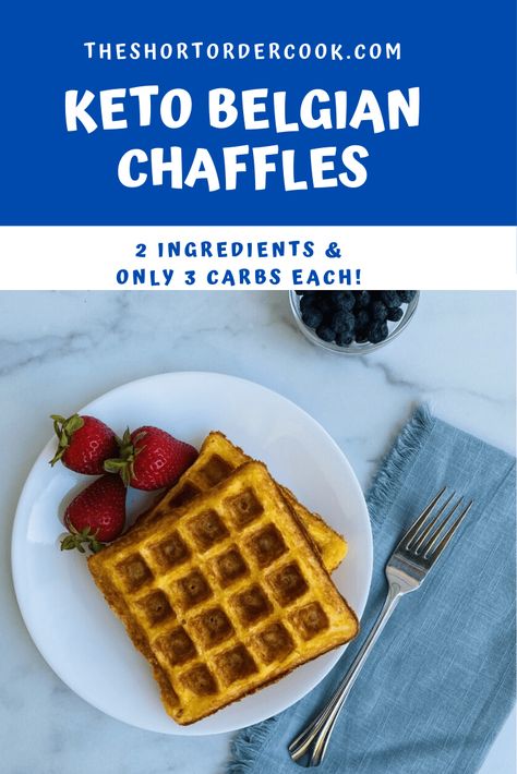 Keto Belgian Chaffles - The Short Order Cook Recipe Keto Easy, Chaffles Keto, Bread Strawberry, Chaffles Recipe, Oreo Sandwich, Chaffle Recipes, Keto Egg Fast, Low Carb Waffles, Keto Chaffles