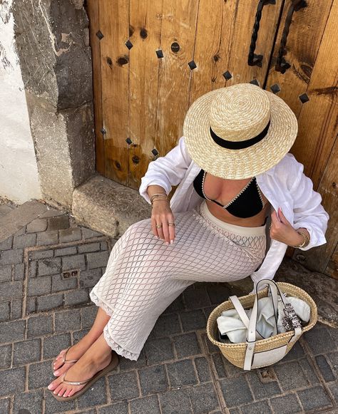 A day in the charms of Ibiza Old Town 🇪🇸🍇🌴🌞 . Outfit details are down below & linked on my @shop.ltk in my bio . Bikini - @arketofficial Crochet skirt - @riverisland Linen shirt - @nakdfashion Sandals - @havaianaseurope Hat - @boutiquebonitaglobal Bag - @loewe . @virginvoyages *press trip . . Holiday outfits, Ibiza old town, Ibiza, holiday photo dump . . #holidayoutfit #holidayoutfit #vacation #vacationmode #strawhat #strawhats #swimwearoutfit #linenoutfit #crochetlove #crochetoutfit... Old Town Outfit, Ibiza Old Town, Ibiza Holiday, Crochet Skirt, Vacation Mode, Swimwear Outfit, Holiday Photos, Linen Clothes, Outfit Details