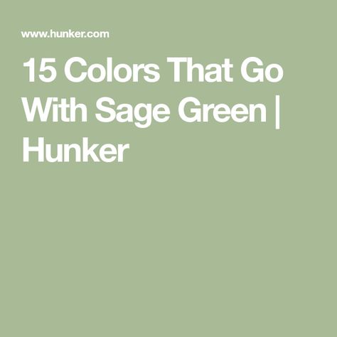 15 Colors That Go With Sage Green | Hunker Accent Color For Sage Green, Colours With Sage Green, What Colors Go With Sage Green, Sage Color Combinations, Colors That Go With Sage Green, Sage Green Color Combinations, Sage Green Complimentary Colors, Green Color Combinations, Paint Combinations