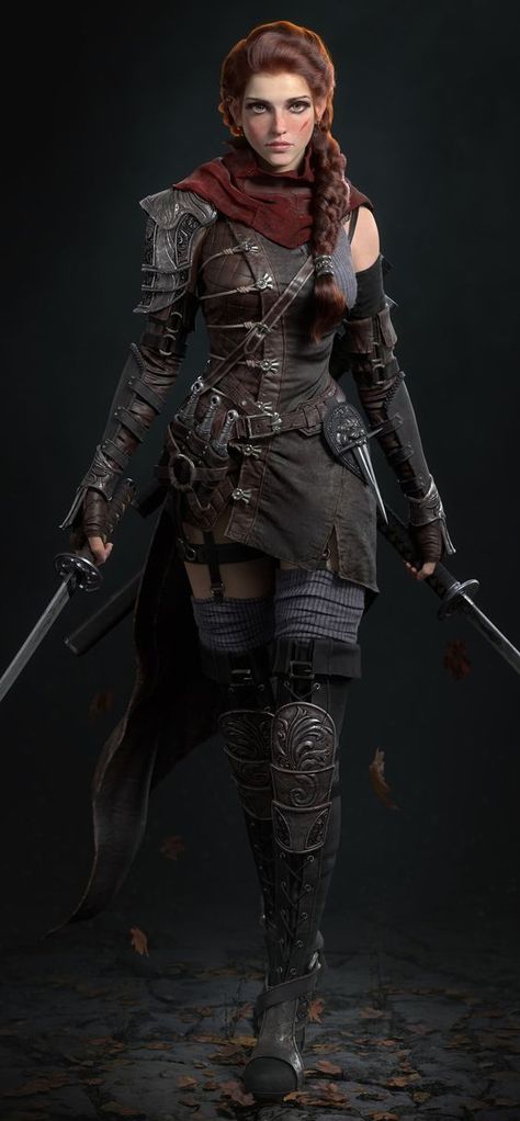 Assassin Cosplay Female, Fantasy Rogue Outfits, Woman Warrior Outfit, Fantasy Warrior Outfit, Female Warrior Costume, Warrior Outfits Female, Warrior Cosplay, Warrior Outfit, Warrior Women