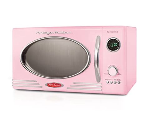 Pink Microwave, Retro Microwave, Retro Pink Kitchens, Compact Microwave, Retro Kitchen Appliances, Countertop Microwave Oven, Countertop Microwave, Look Retro, Cooking Set