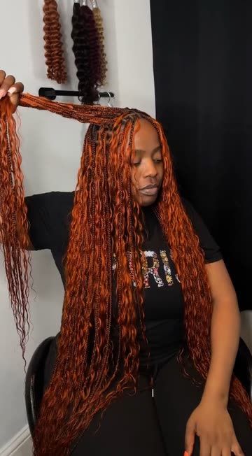 braids_and_beyond (@braids_beyond) | Snapchat Stories, Spotlight & Lenses Fox Brown Braids, Black And Ginger Knotless Braids, Orange Braids Black Women, Orange And Brown Braids, Copper Brown Braids, Copper Braids Black Women, Copper Braids, Brown Braids, Fall Braids