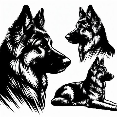 German Shepherd Tattoo Design, German Shepherd Sketch, German Shepherd Tattoo, Biker Logo Design, Deer Tattoo Designs, Biker Logo, John Wayne Movies, Eagle Painting, Deer Tattoo