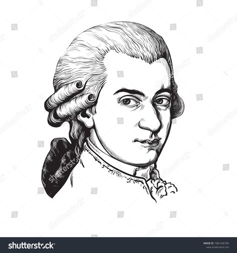 Wolfgang Amadeus Mozart. Great composer and musician. Hand drawn vector portrait in the style of engraving isolated on white background. #Ad , #Affiliate, #composer#musician#Hand#Great Working At Computer, Jazz Painting, Man Working, Wolfgang Amadeus Mozart, Music Tattoo Designs, Amadeus Mozart, Bird Coloring Pages, Animation Artwork, Hand Drawn Vector Illustrations