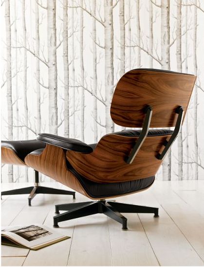 Copy Cat Chic: Design Within Reach Eames Lounge Chair and Ottoman... Lounge Chair And Ottoman, Cole And Son Wallpaper, Ottoman Design, Bauhaus Design, Style Loft, Charles Eames, Wood Wallpaper, Ray Eames, Eames Lounge