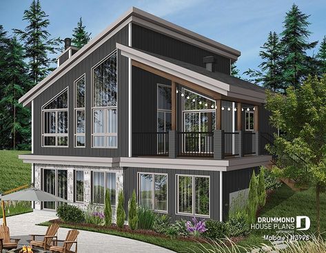 House plan 3 bedrooms, 2 bathrooms, 3998 | Drummond House Plans Small Lake Houses, Drummond House Plans, Concept Model, Cottage Style House Plans, Lake House Plans, Modern Style House Plans, Architecture Concept, Architecture Model Making, Cottage Plan