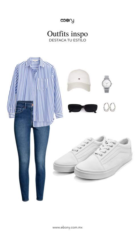 Blue Jeans Dress Outfit, Converse And Jeans Outfit, Outfit Con Jean, Outfit Casual Verano, Outfits Con Vans, Outfit Con Jeans, Outfits Con Jeans, Outfit Primavera, Outfit Mujer