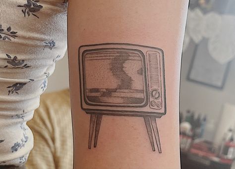 Static Tv Tattoo, Static Tattoo, Television Tattoo, Tv Girl Tattoo, Tv Tattoo, Tv Static, Tv Girl, Girl Tattoo, Tv Girls