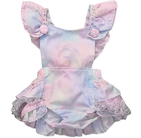 Inflant Baby Girls Clothing Gradient Ruffle Cross Back Bow Romper Jumpsuit: Floral Bodysuit Outfit, Dress For Baby Girl, Jumpsuit Outfits, Bodysuit Dress, Body Suit Outfits, Romper Outfit, Floral Outfit