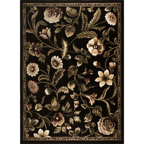 Floral Area Rug, Tapis Design, Rug Black, Buy Home, Floral Area Rugs, Black Area Rugs, Rectangular Rugs, Laurel Foundry Modern Farmhouse, Stain Resistant Fabric