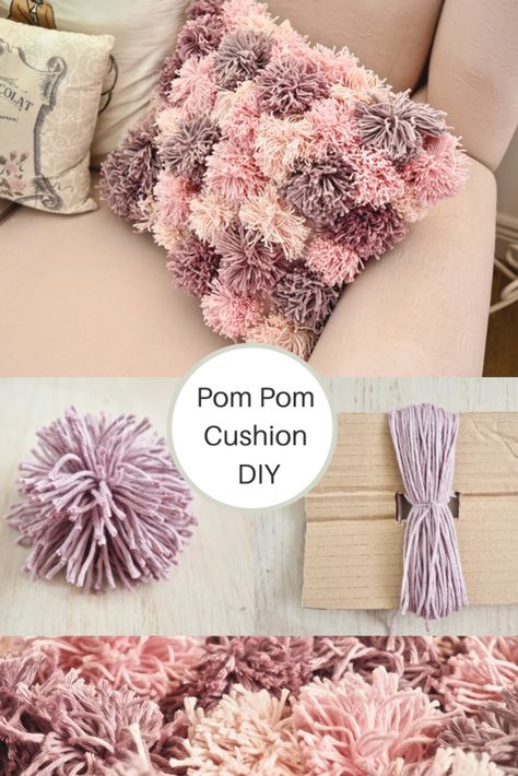 Recycler Diy, Diy Pom Pom Rug, Cushion Diy, Diy Pom Poms, Dainty Dress, Diary Diy, Pom Pom Rug, Diy Decoracion, Pom Pom Pillows